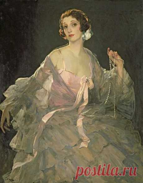 Хейзел в розовом и сером (картина) — сэр Джон Лавери (англ. John Lavery) (1856—1941) — ирландский и шотландский художник, мастер портретной и пейзажной живописи.