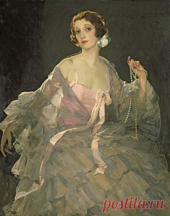 Хейзел в розовом и сером (картина) — сэр Джон Лавери (англ. John Lavery) (1856—1941) — ирландский и шотландский художник, мастер портретной и пейзажной живописи.