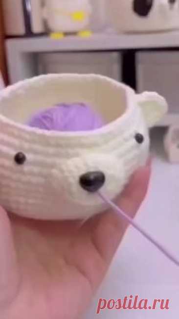 Корзинка для рукоделия! 🪡Хорошая идея для удобства #вязание  • #корзинка  медведь амигуруми