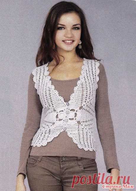 Молодежный кружевной жилет. - Страна Мам