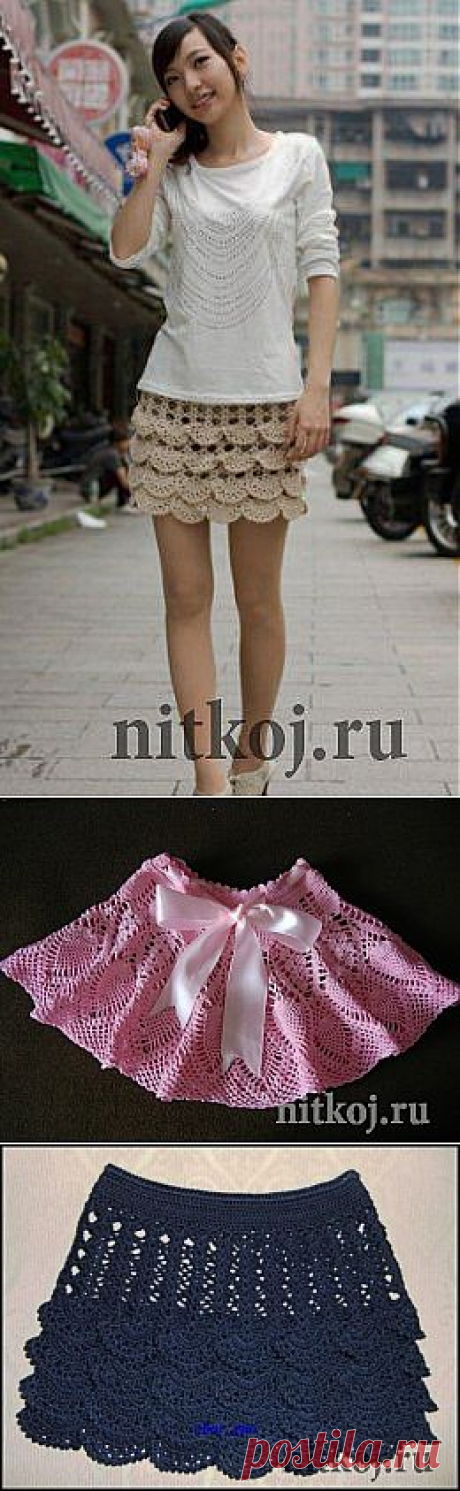Юбки крючком для девочки.