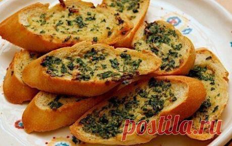 Гренки с ароматом чеснока | Банк кулинарных рецептов