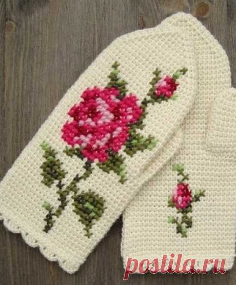 Рукавички крючком