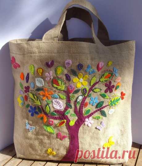 Несложные hand made идеи. Красивые сумки с аппликацией