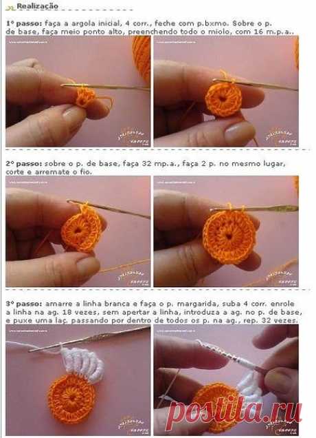 Цветочный мотив крючком