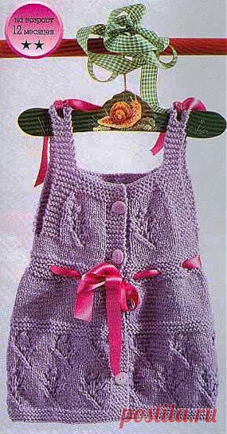 Летнее платьице с бантиками для вашей крошки.