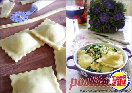 Вкусные равиоли с грибами и сыром
