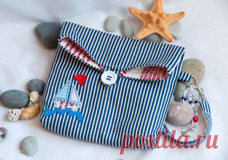 Cosmetic Bag "Sea". Tutorial ~ DIY Tutorial Ideas!