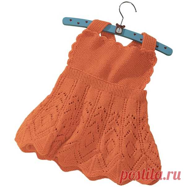 Сарафан для девочки с ажурным узором

Милый и очень симпатичный сарафан с ажурной юбочкой превосходно смотрится с футболками и боди.

Размер
62/68 (74/80) 86/92

ВАМ ПОТРЕБУЕТСЯ
Пряжа (100% овечьей шерсти; 95 м/25 г) — 100 (125) 150 г оранжевой; круговые спицы №3 и 3,5; крючок №3,5.

УЗОРЫ И СХЕМЫ

РЕЗИНКА
Вязать попеременно 1 лицевая, 1 изнаночная.

МЕЛКИЙ ЖЕМЧУЖНЫЙ УЗОР
Вязать попеременно 1 лицевая, 1 изнаночная, в каждом ряду узор смещать на 1 п.

АЖУРНЫЙ УЗОР
Вязать по...