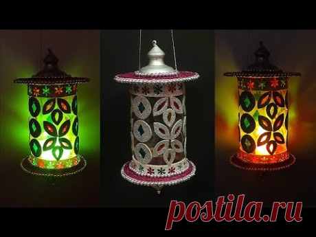 DIY-Lantern/Showpiece/Tealight Holder/lamp from waste Plastic Bottle|diy lampshade plastic bottle
