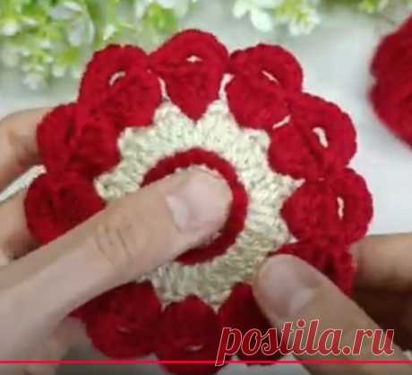 very easy crochet knit flower explanation