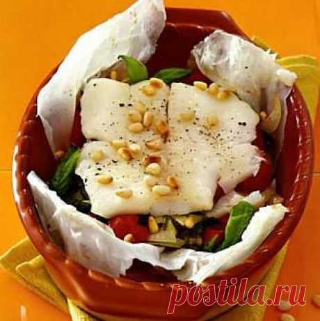 Рецепт как вкусно приготовить Рыбу с овощами в пергаменте