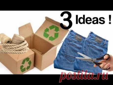 Super Beautiful but low Cost ! 3 Genius ideas from old jeans and cardboard box