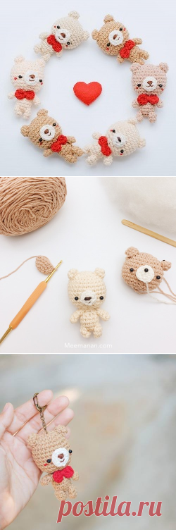 Мишутка-брелок амигуруми: схема крючком | AmiguRoom