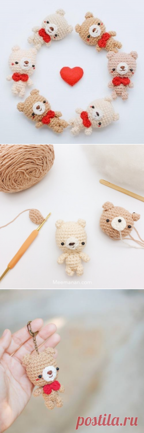 Мишутка-брелок амигуруми: схема крючком | AmiguRoom