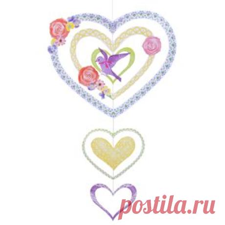 Mobile: Heart and Bird - Toys - Paper Craft - Canon CREATIVE PARK