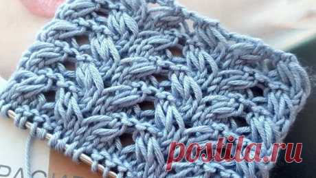 Фантастический узор спицами "Колоски" 🌹 knitting pattern.