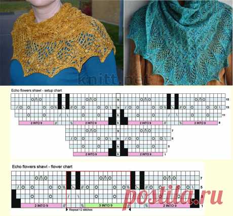 Шаль Цветочное Эхо (Echo FIower Shawl)