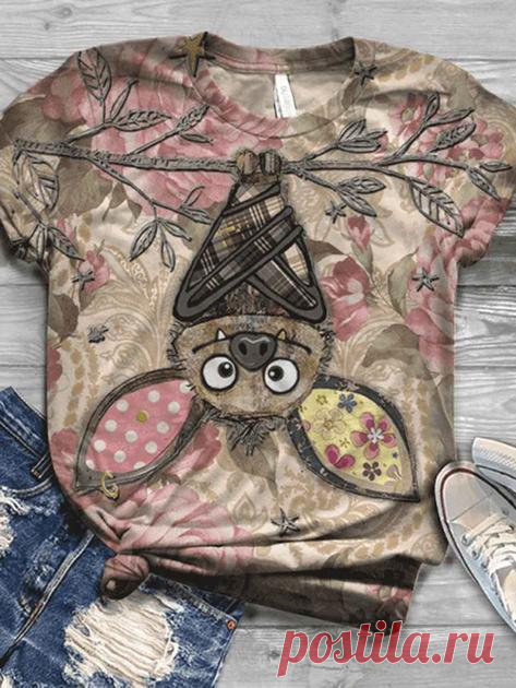 Farbe Tier Rundhals Retro Shirts & Blusen&Shirts Kaufen Sie Shirts - Colorinko Kurzarm 1 Farbe Damen Shirts Baumwollgemisch Rundhals Retro Alltag Shirts online. Entdecken Sie einzigartige Fashion von Designern auf colorinko.com.