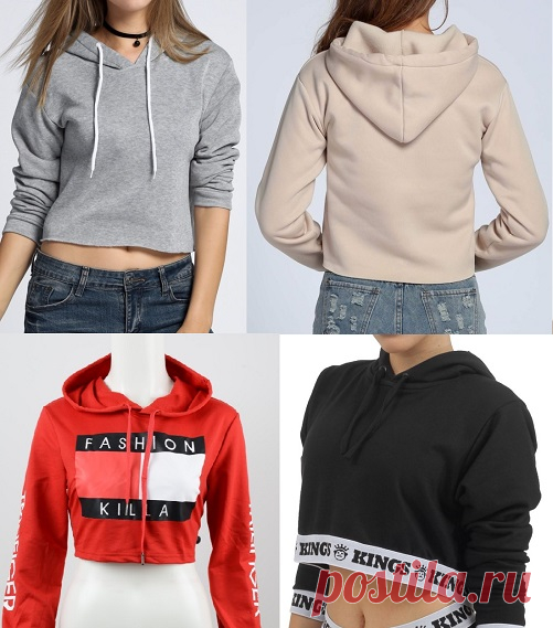 Blusa cropped com capuz (moletom) – Marlene Mukai