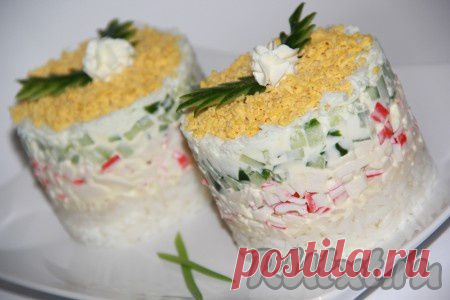 Салат со сливочным сыром и крабовыми палочками | Интересные рецепты
