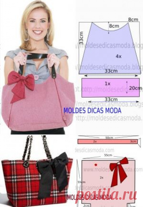 MOLDE DE BOLSA EM TECIDO
