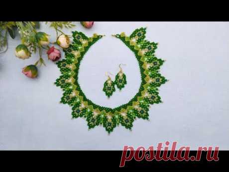 Колье "ДЫХАНИЕ ВЕСНЫ" Ажурная сетка из цветного бисера. #бисероплетение #бисернаясетка #мастеркласс