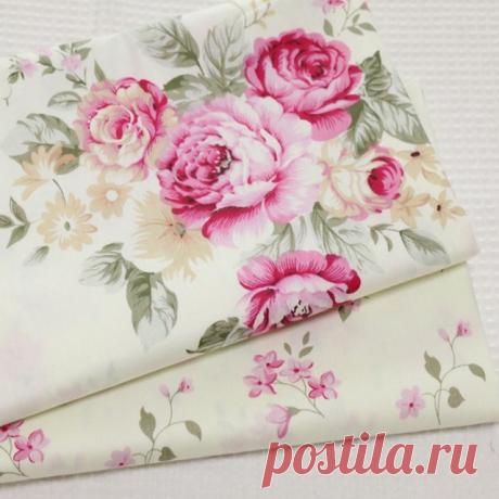 100*160 см 100% хлопок саржа бежевый с розовым цветочные пастырское DIY для постельных принадлежностей и одежды платье лоскутное home decor telas ткань купить на AliExpress