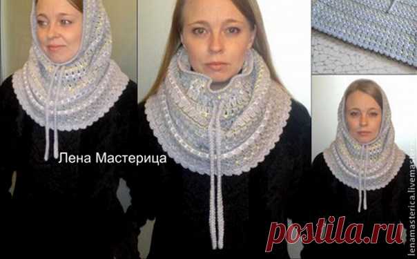 Вязаный шарф-снуд. Схема