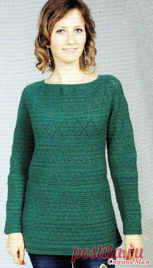 . Изумрудный пуловер-реглан Ловите еще одну модельку пуловера в свои хомячьи запасники.