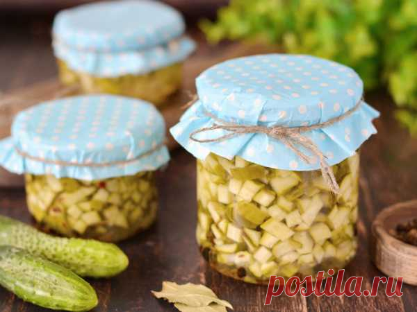 Маринованные огурцы кубиками на зиму (для салатов) — рецепт с фото пошагово