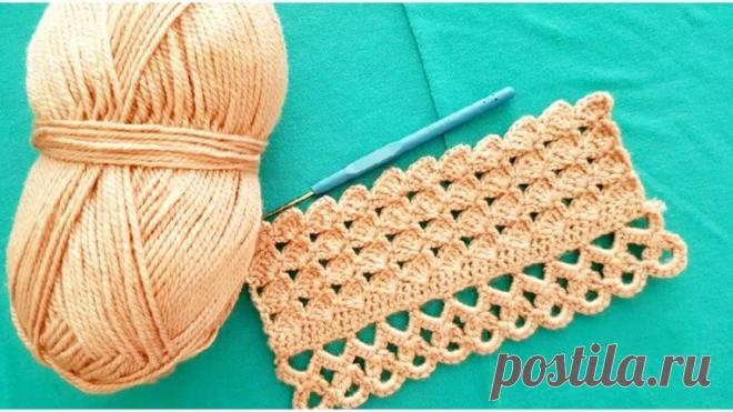 Узор крючком для детского пледа и обвязка | Вязание | Яндекс Дзен