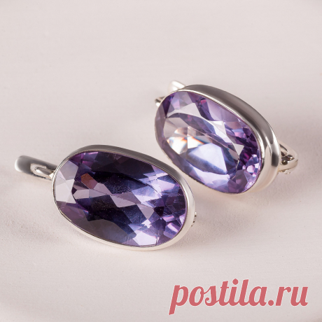 5850 р-Серьги из серебра Александрит синт.
