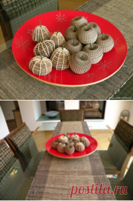 Яблоки и груши из гофрированного картона