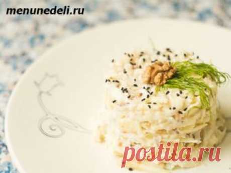 Рецепт салата из стеблей сельдерея с курицей / Меню недели