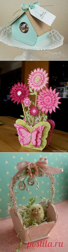 Упаковка-скворечник и идеи декора на Пасху . МК.