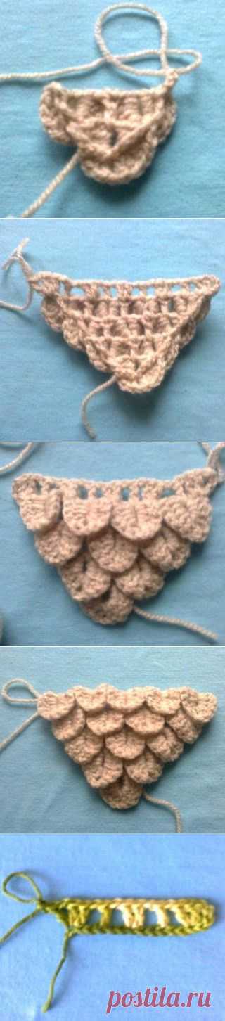 Irish crochet &: Комнатные тапочки "Чешуя"