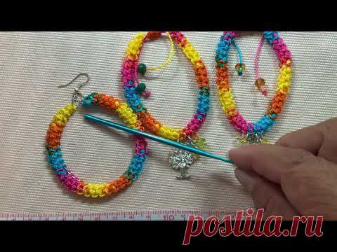 🌺PUNTADA DE ESPIGA ARRACADAS & PULSERA🌈