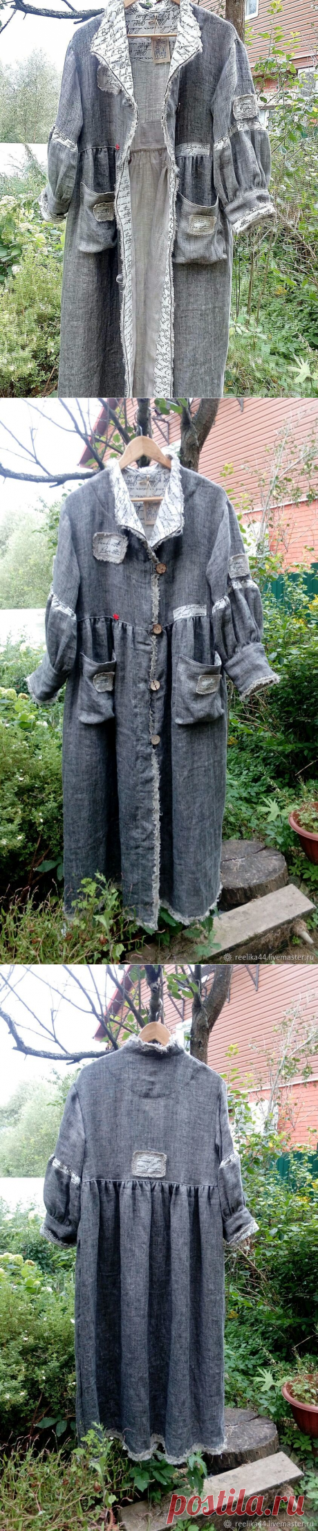 Плащ из двойного льна "Английское письмо" – купить в интернет-магазине на Ярмарке Мастеров с доставкой - GGLHVRU | Ступино