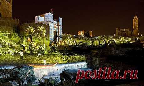 Вечерний Иерусалим. Лазерное шоу в Иерусалиме