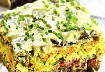 Сельдь с шампиньонами.