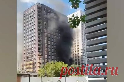В Москве загорелся строящийся дом от ПИК