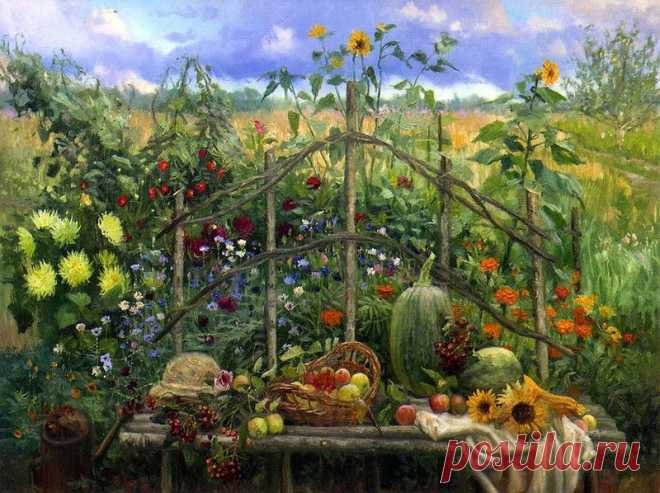 луг.околица.домишко. худ.Василий Жданов.