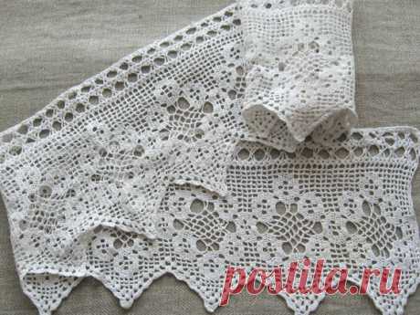Широкая кайма крючком/ подзор / мелкая вязка от VintageofUkraine