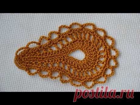 Мотив капелька крючком. Пейсли. The Drop Motif. Paisley. Видео мастер-класс