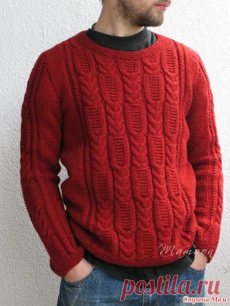 Мужской пуловер &quot; Рыцарь алой розы &quot; - Вяжем вместе он-лайн