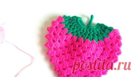 Прихватка Клубничка крючком_Hook the strawberry crochet