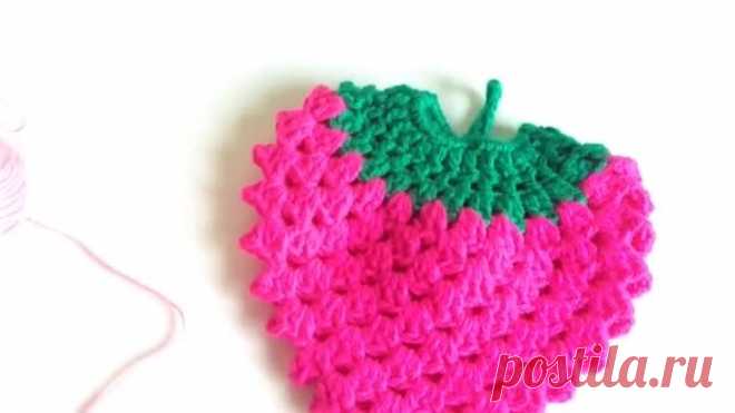 Прихватка Клубничка крючком_Hook the strawberry crochet