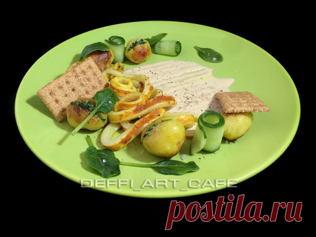 КАЛЬМАР С ОВОЩАМИ И СОУСОМ | DEFFI_ART_CAFE