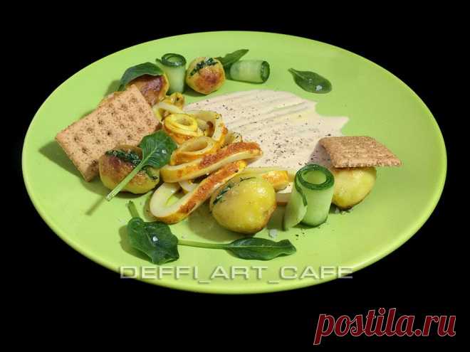 КАЛЬМАР С ОВОЩАМИ И СОУСОМ | DEFFI_ART_CAFE